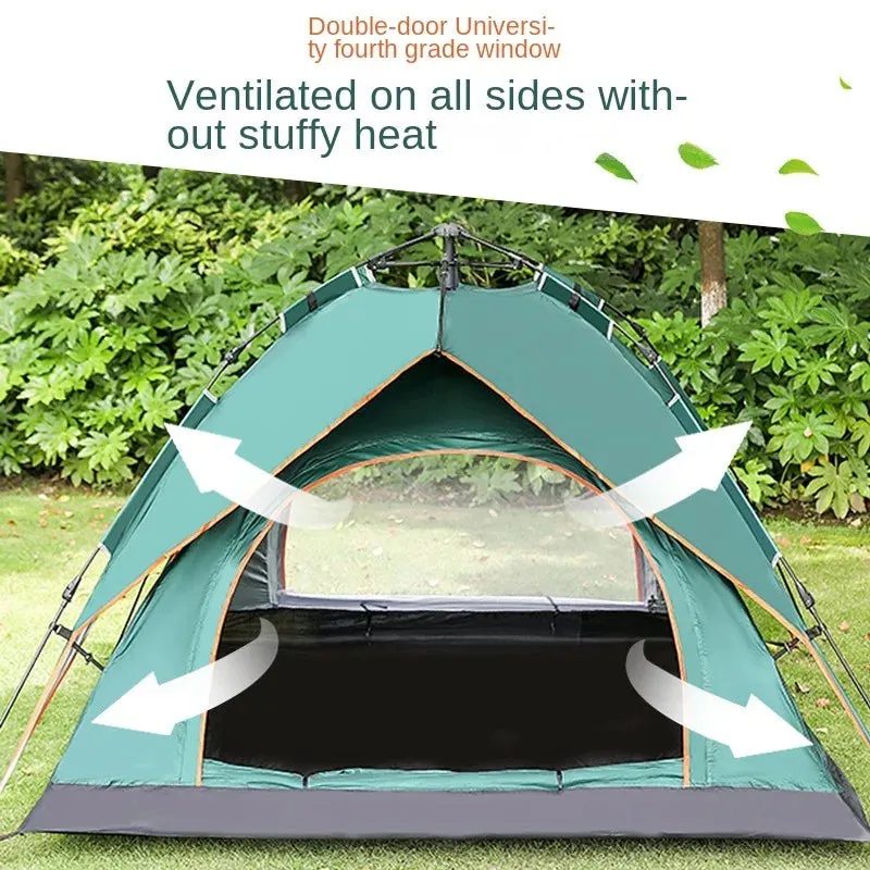 Outdoor Double-Layer Camping Tent Lightweight Adventure Mountaineering Tent Windproof  3-4 person Oxford cloth camping tent Cano