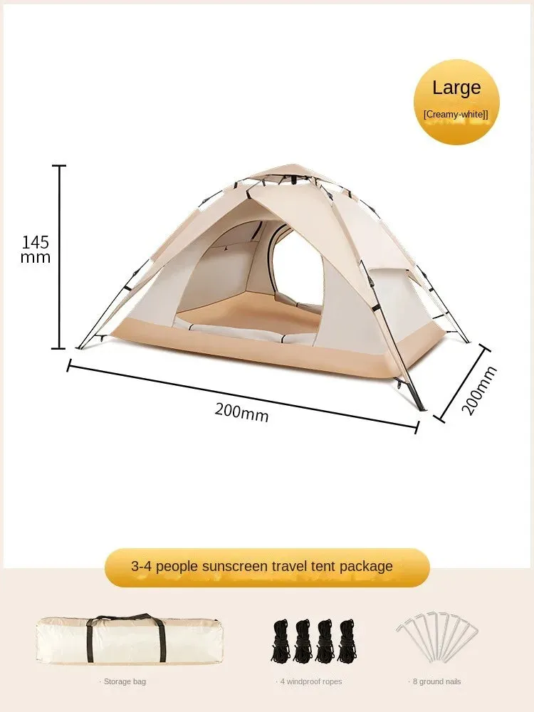 Outdoor Double-Layer Camping Tent Lightweight Adventure Mountaineering Tent Windproof  3-4 person Oxford cloth camping tent Cano