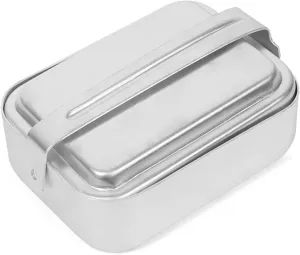 Outdoor Mess Tin Kit Aluminum Camping Cookware Set Lunch Food Container with Lid,Mess tin kit