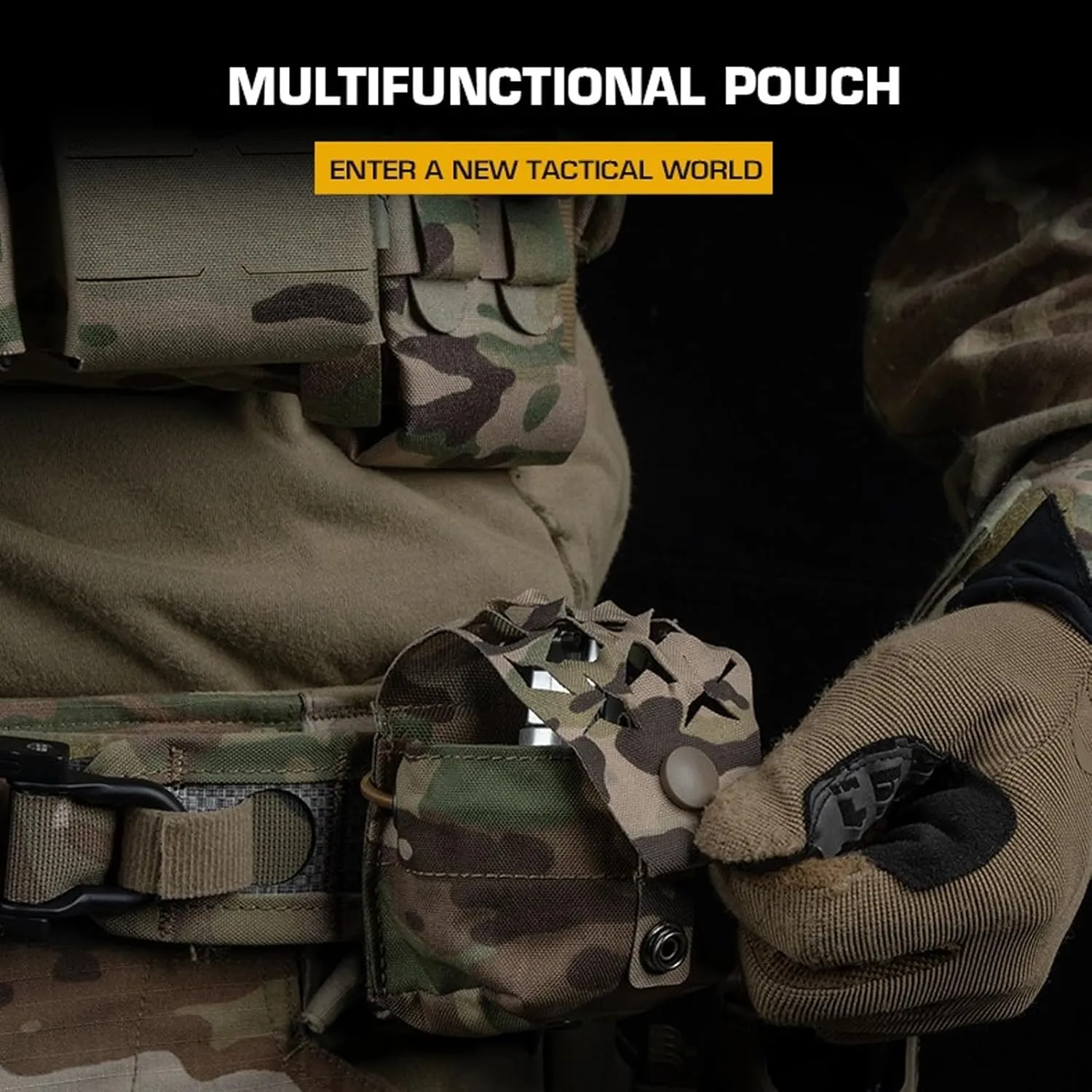 Outdoor Tactical Gear EDC Pouch, Multifunctional Hunting Tool Kit，Adjustable Tactical Accessory Bag for Duty Belt MOLLE Vest and Backpack