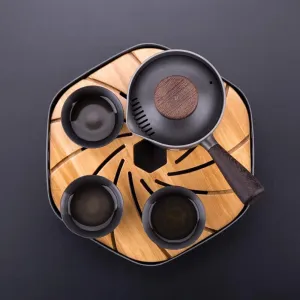Outdoor tea set set tea divider one pot three cups of tea separated tea cups
