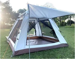 Outdoor Tent Portable Family Camping Tent Automatic Pop-Up 3-4 Person Fold Tent Backpacking for Sun Shelter Travelling Hiking Travel Gear (Color : 3-4 personmat) (Color : 34 Person)