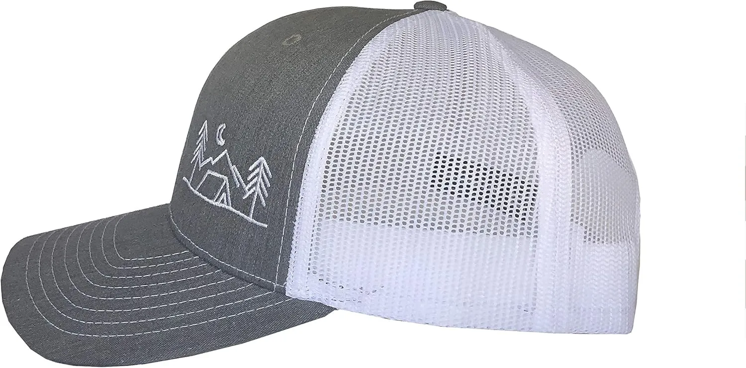 Outdoor Trucker Hat Snapback - Tent Camping Design