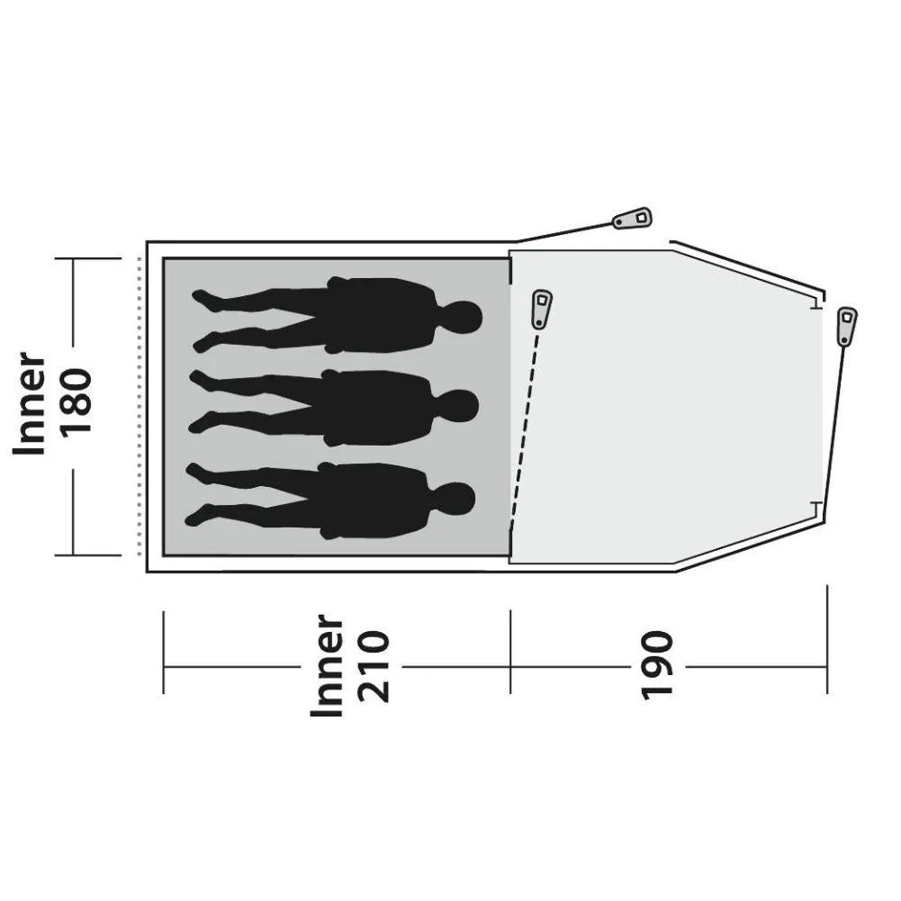Outwell Earth 3 Tent - 3 Man Tunnel Tent