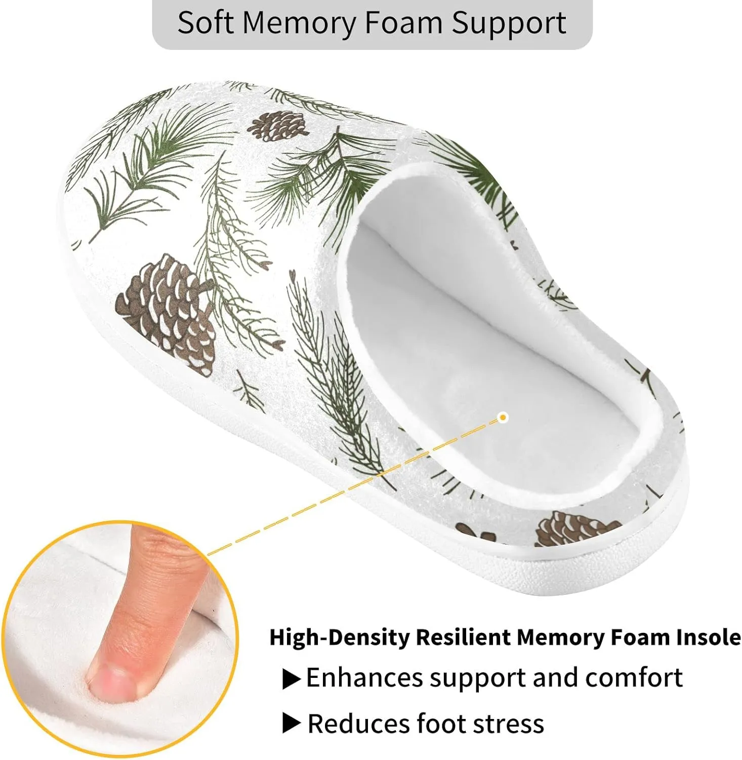 Oyihfvs Unisex Memory Foam Warm Slippers Comfort Soft Casual Shoes for Indoor Outdoor S-XXXL