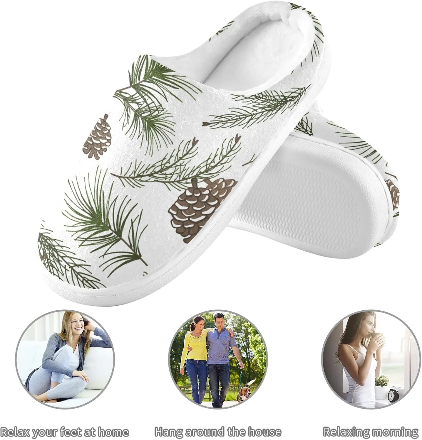 Oyihfvs Unisex Memory Foam Warm Slippers Comfort Soft Casual Shoes for Indoor Outdoor S-XXXL