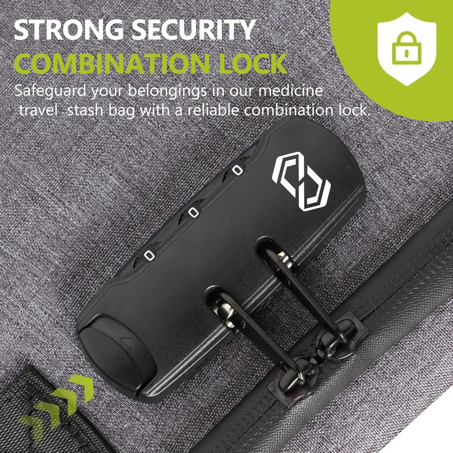 OZCHIN Smell Proof Portable Protection Hard EVA Bag With Combination Lock Bag Storage Case Container Travel Protective Carrying Storage Bag, Great Gifts For Men Or Women (Grey) 8.66" x 9.45" x 4.33"