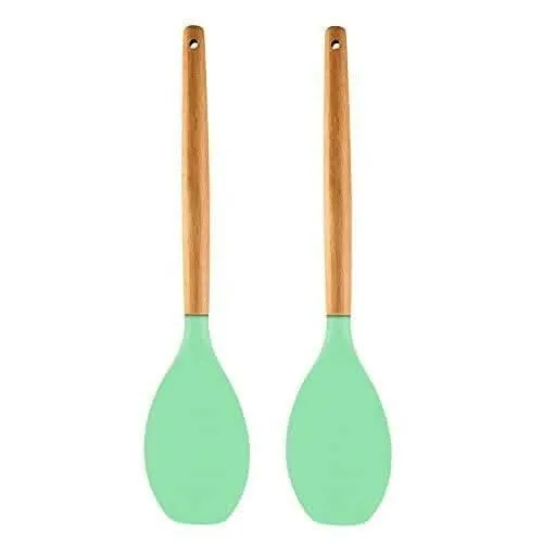 P-Plus International Premium Silicone Spatula Set (Green – Pack of 2)