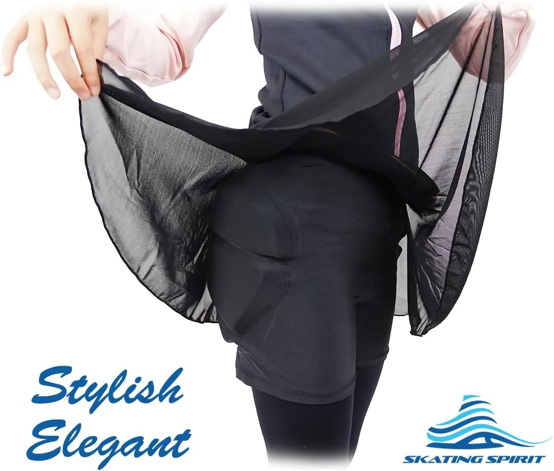 Padded Skating Shorts Protective Crash Pants Built-in Mash Skirt Covering Tailbone Hip Butt Pad
