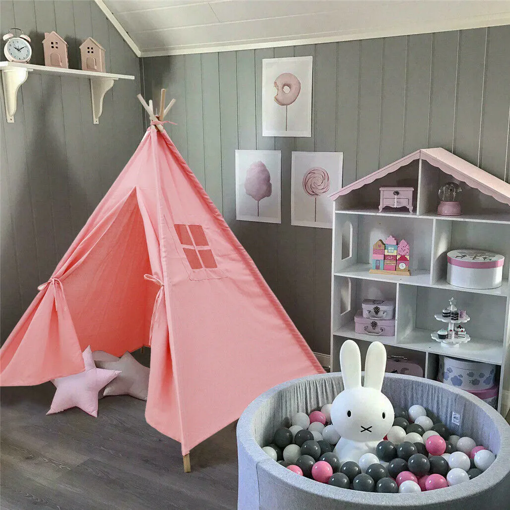 P&P Huge Indian Canvas Teepee Kids Toys House Children Tent for Indoor Outdoor Game