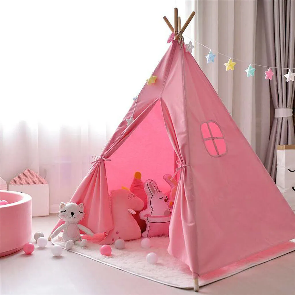 P&P Huge Indian Canvas Teepee Kids Toys House Children Tent for Indoor Outdoor Game