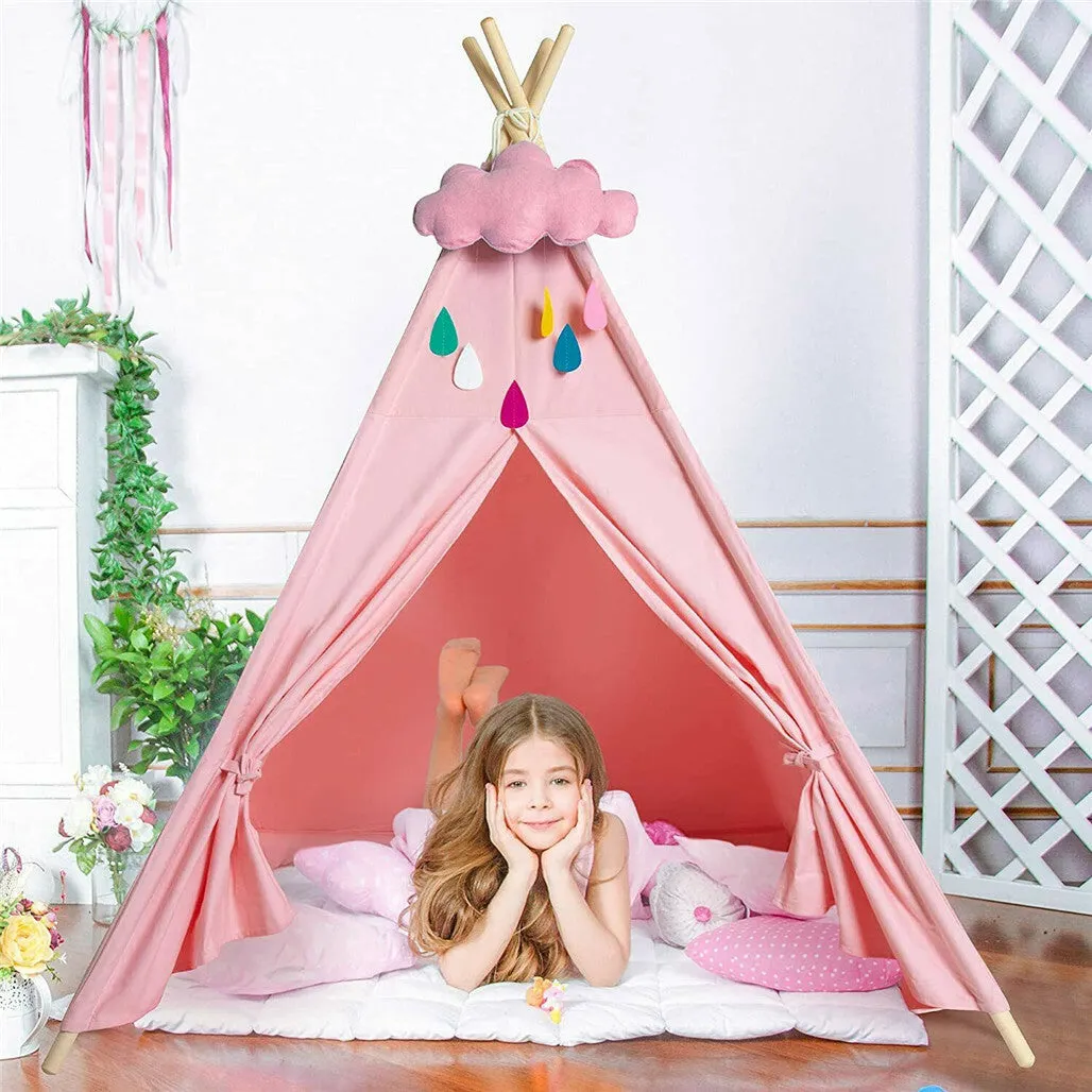 P&P Huge Indian Canvas Teepee Kids Toys House Children Tent for Indoor Outdoor Game