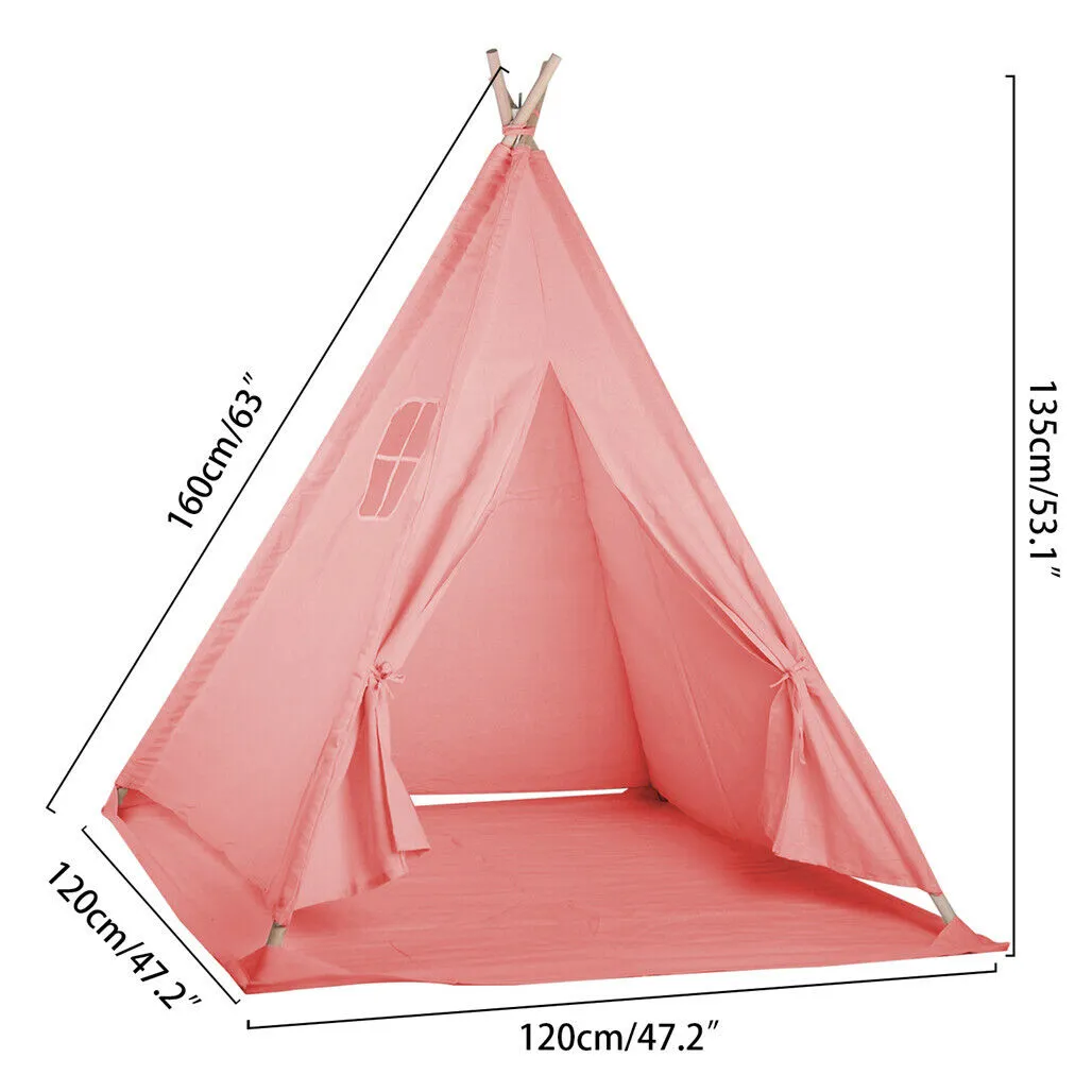 P&P Huge Indian Canvas Teepee Kids Toys House Children Tent for Indoor Outdoor Game