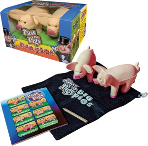 Pass The Pigs Big Pigs by Winning Moves Games USA, Hysterical Pig-Dice Rolling Game with Oversized Foam Pigs for 2 to 4 Players, Ages 8  