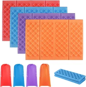PATIKIL 4 Pack Foldable Cushion Seat Camping Sitting Pad Waterproof XPE Foam Outdoor Sitting Mats with Carry Bag for Picnic Hiking Stadium Travel
