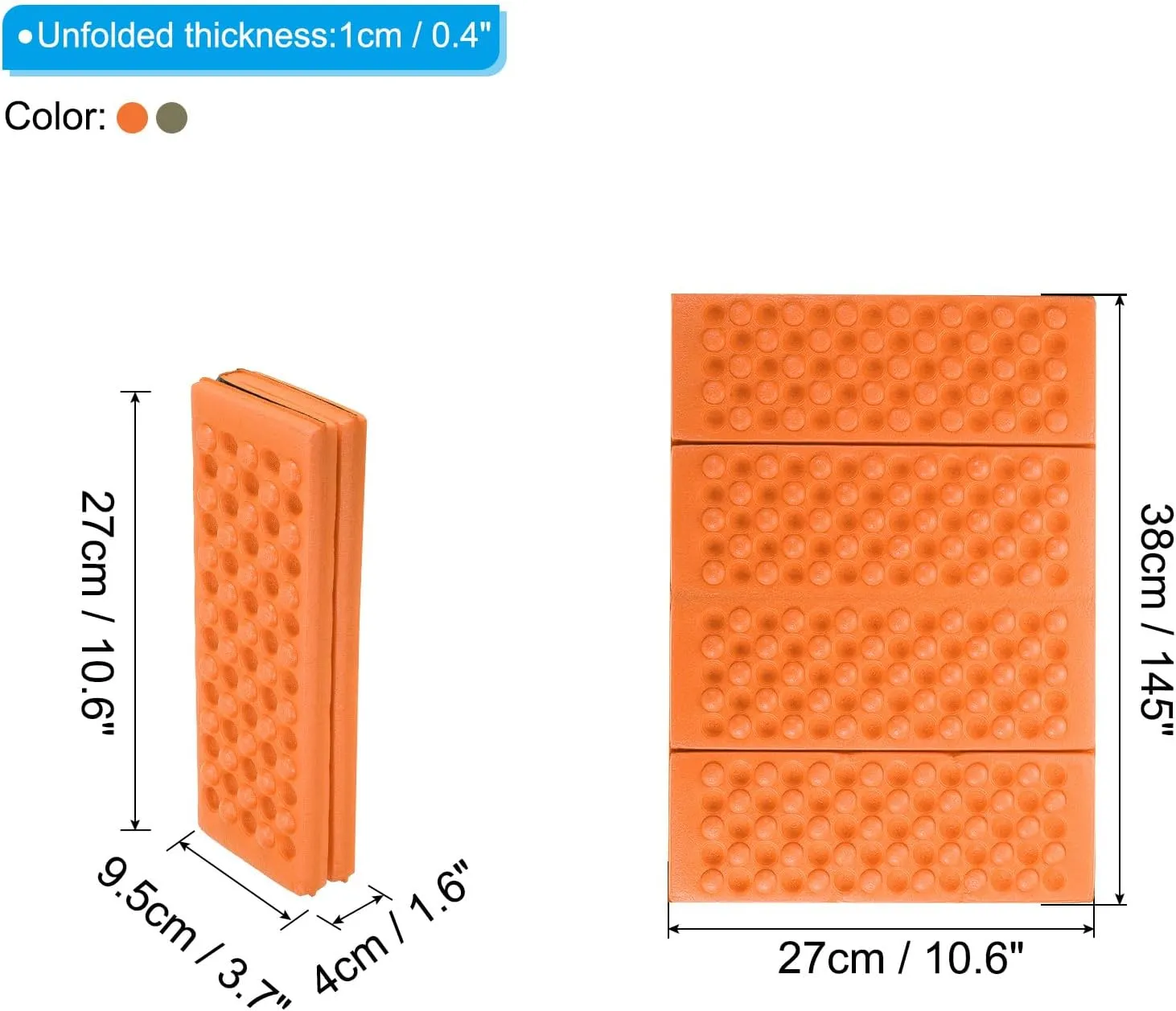 PATIKIL Foldable Hiking Seat Pad, XPE Cushion Sitting Pads Foam Mat Waterproof for Outdoor Camping Picnic Stadium