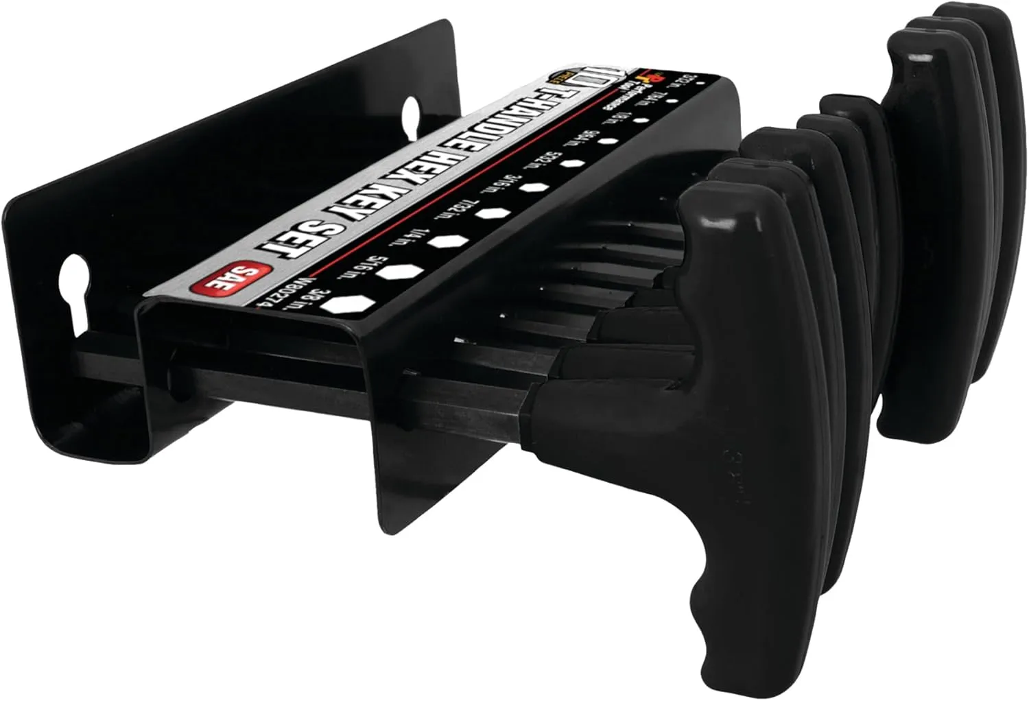 Performance Tool W80274 10-Piece SAE T-Handle Allen Wrench Set, Long Arm Hex Key Wrench Set
