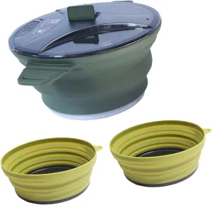Picnic Pot and Bowls Set Folded Camping Cookwares for Hiking BBQ Fishing