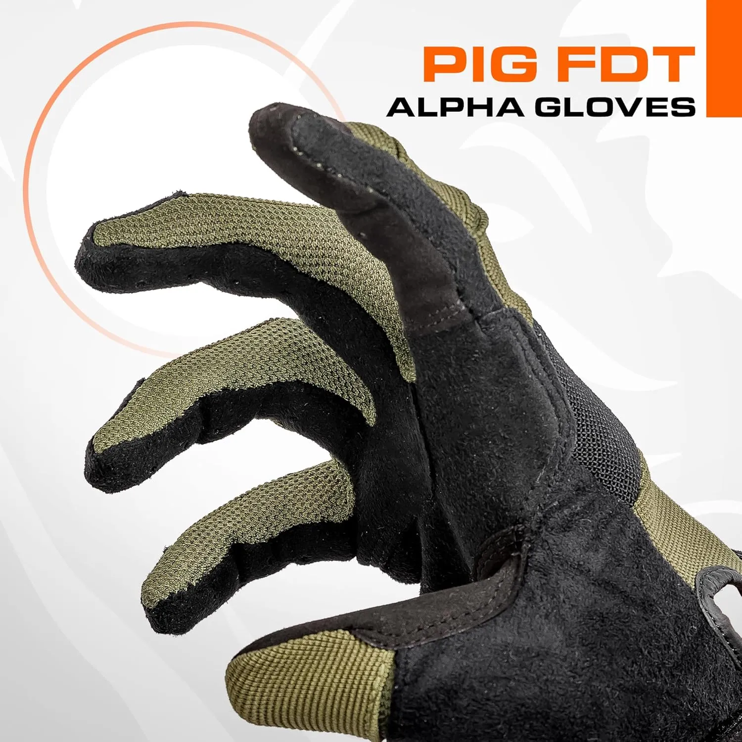 PIG Alpha Full Dexterity Tactical Gloves for Shooting, Touchscreen Compatible, Breathable, 1 Pair
