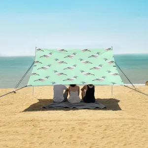 Pigeon Bird Pattern Beach Canopy Tent Anti-UV & Wind Resistant, Camping Sun Shelter Easy Setup Portable,Outdoor Shade Tents with Sandbags,Sand Shovels,Ground Pegs & Stability Poles