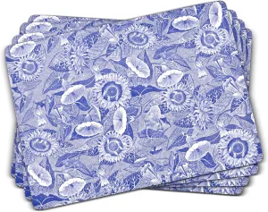Pimpernel Blue Room Sunflower Placemats - Set of 4 Cork Backed Table Mats, Beautiful Sunflower Design, Easy to Clean, Heat Resistant for Dining Tables, Kitchen & Special Occasions
