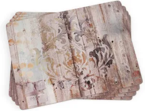 Pimpernel Frozen in Time Placemats - Set of 4 Cork Backed Table Mats with Rustic Wooden Wall Panel Design for Dining Room or Kitchen, Heat & Scratch Resistant, Easy to Maintain