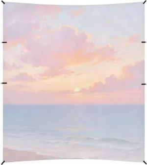 Pink Sunset by The Seaside Foldable Beach Canopy UPF50  Easy Setup Portable Sun Shelter with Sand Pockets for Backyard and Camping