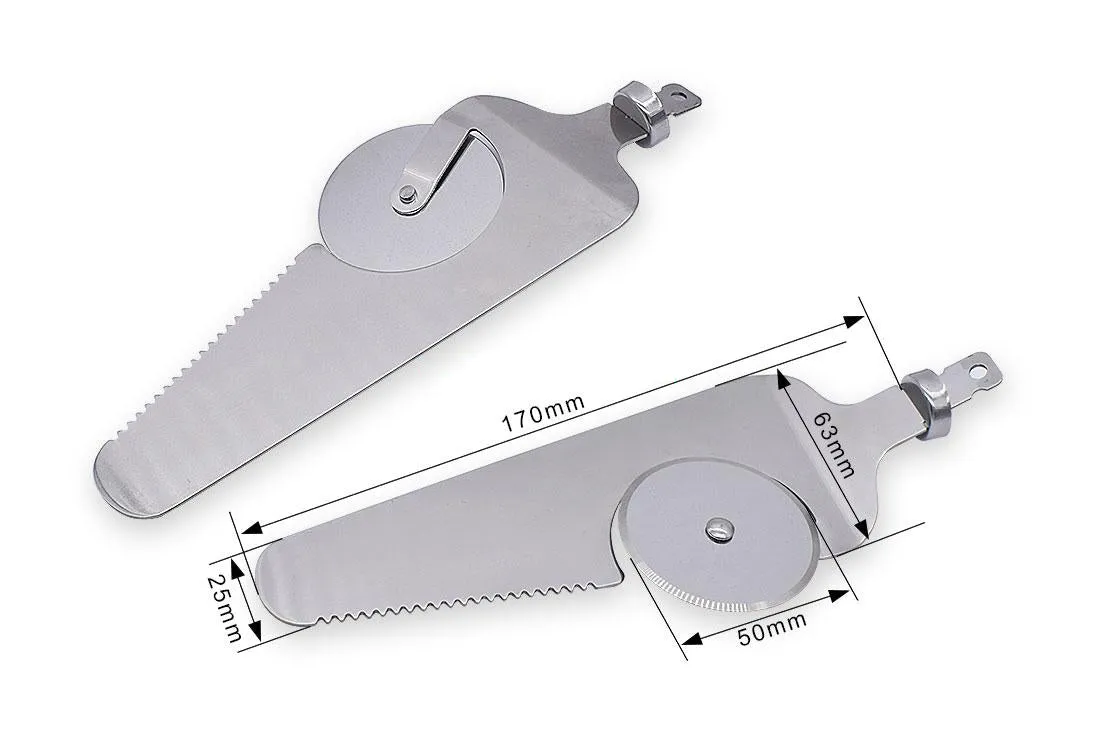 Pizza Cutter / Server Kit -  Stainless Steel