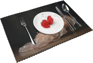 Placemats Set of 4 Washable&Wipeable Placemats,Ballet Shoe, for Dining Table Kitchen Indoor Outdoor Table Mats Heat Resistant Non Slip Woven Table Placemats