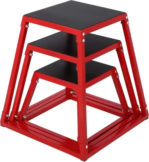 Plyometric Jump Box, Heavy-Duty Steel Plyo Boxes with Rubber Pad for Home Gym, Jump Platforms Step Up Box, Jump Trainers Conditioning Strength Training