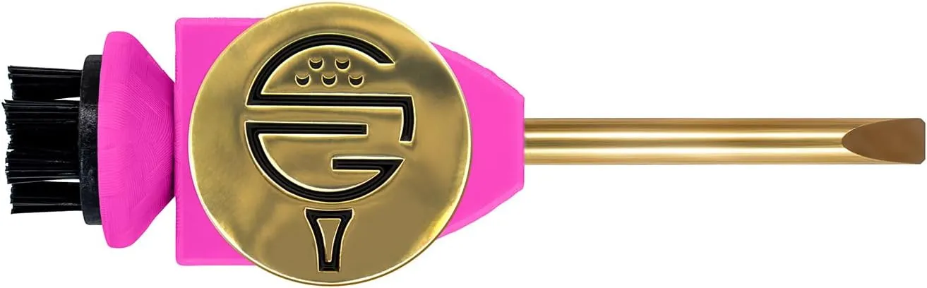 Pocket Caddie | The Ultimate 4-in-1 Golf Tool | with Scrub Brush, Brass Tip Groove Cleaner, Divot Repair & Ball Marker | Fits Easily in Your Pocket | Holds Any Ball Marker