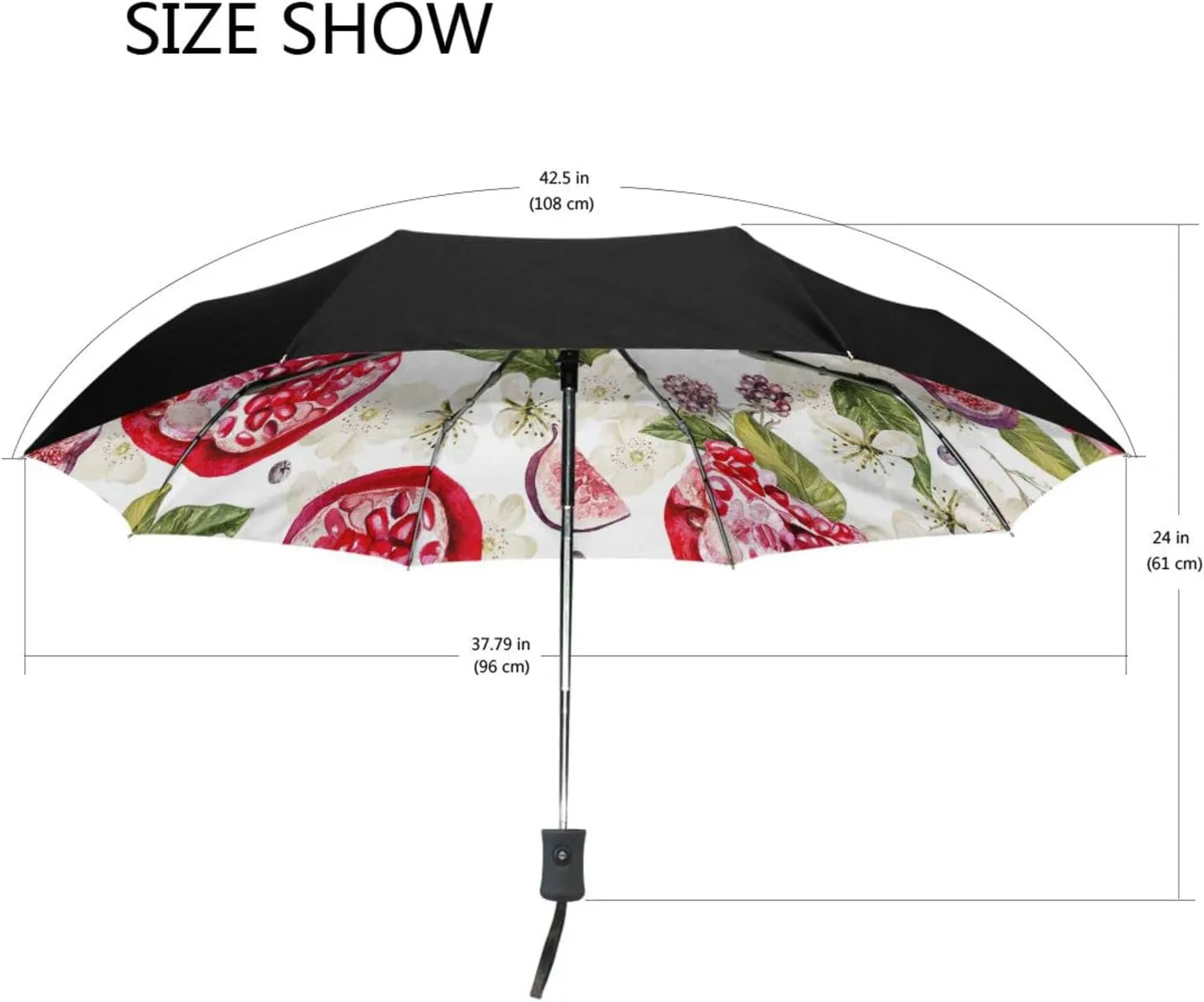 Poeticcity Automatic Folding UPF 50  Anti-UV Rain Umbrella, Auto Open/Close 3 Folds Sun Parasol Canopy Windproof Compact Travel Umbrella