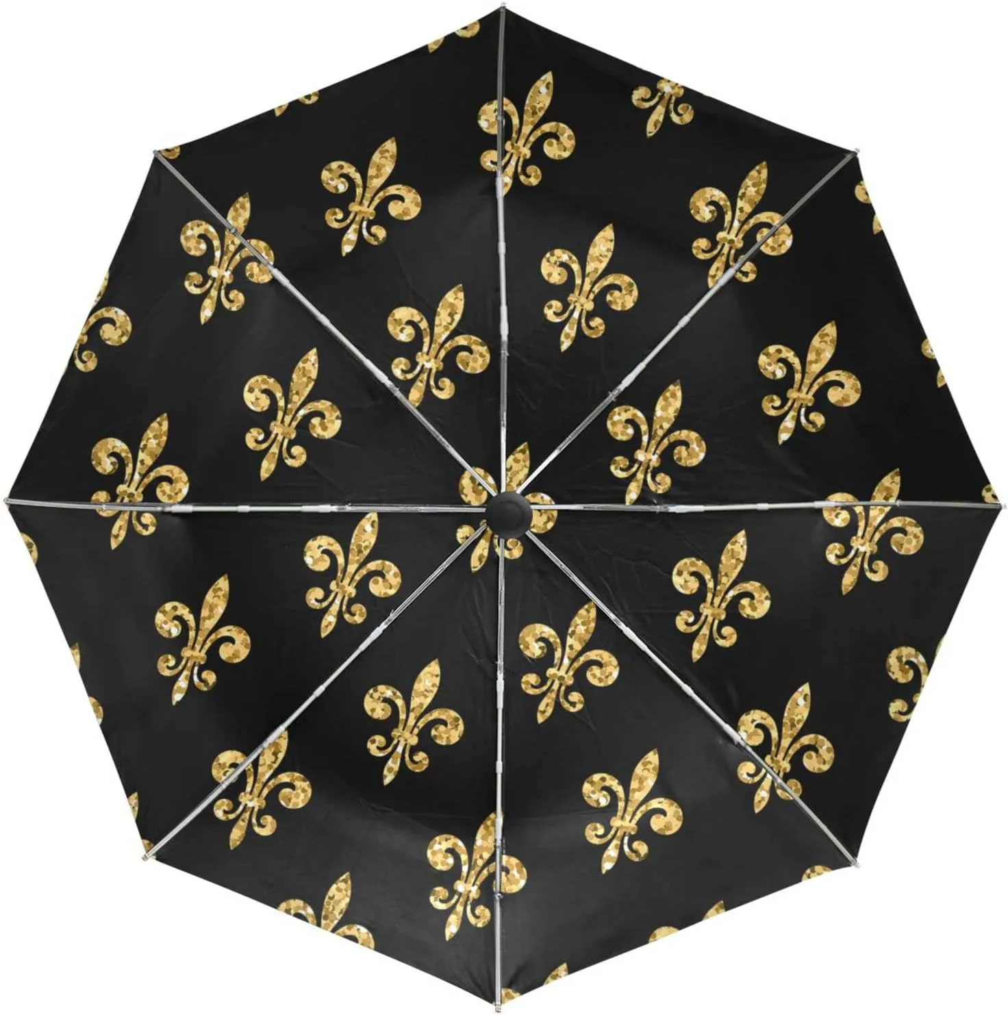 Poeticcity Automatic Folding UPF 50  Anti-UV Rain Umbrella, Auto Open/Close 3 Folds Sun Parasol Canopy Windproof Compact Travel Umbrella