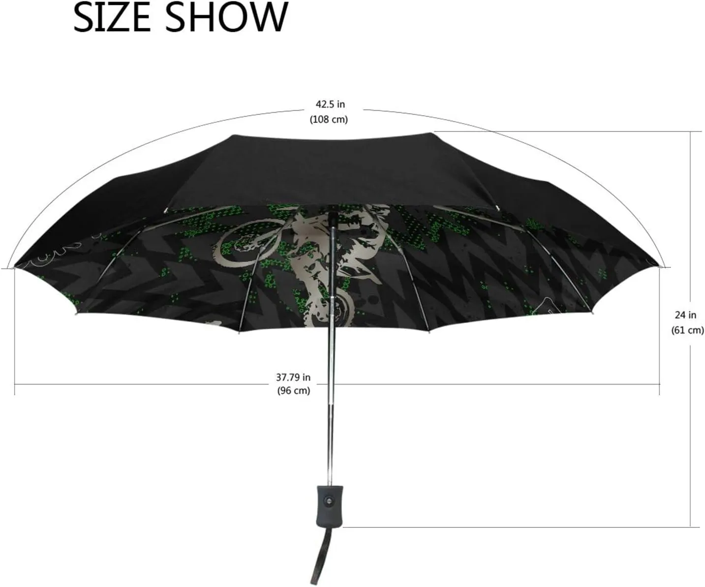 Poeticcity Automatic Folding UPF 50  Anti-UV Rain Umbrella, Auto Open/Close 3 Folds Sun Parasol Canopy Windproof Compact Travel Umbrella
