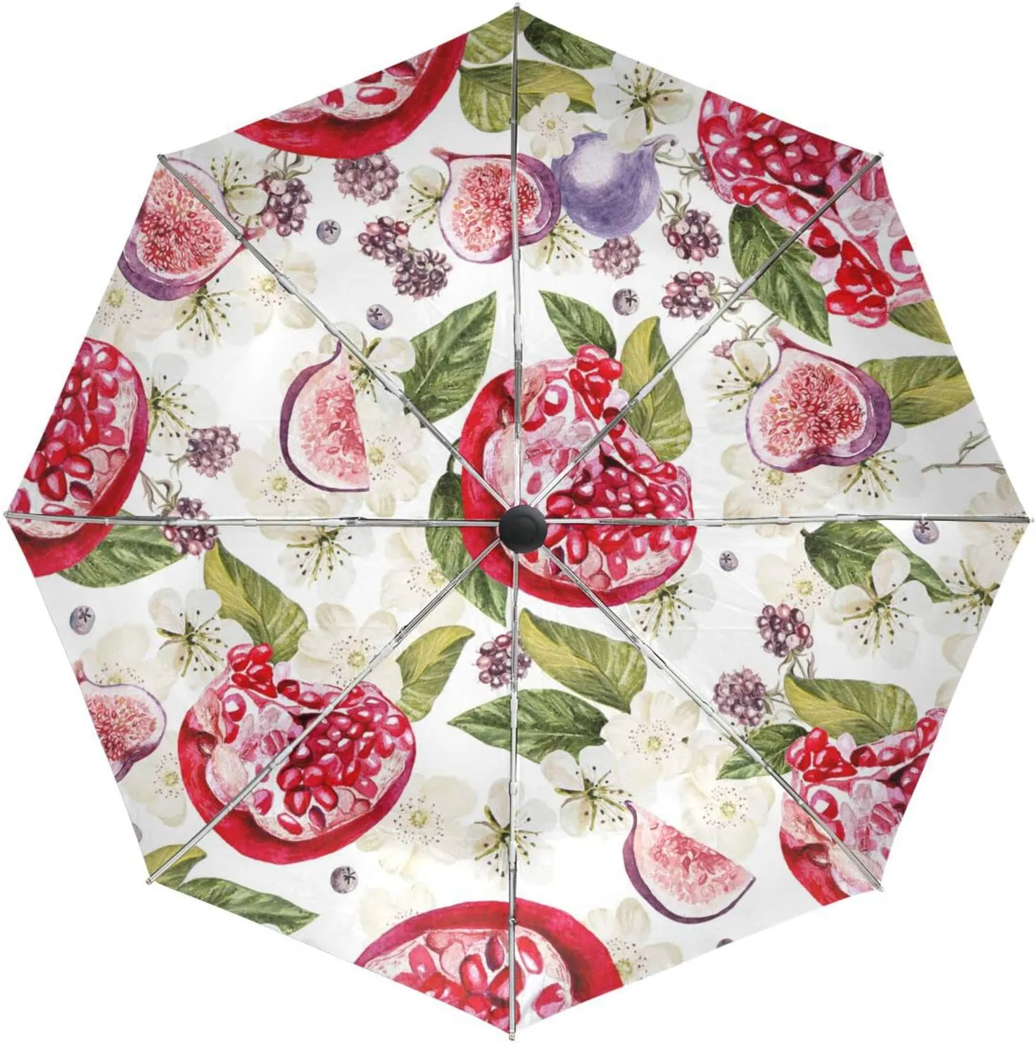Poeticcity Automatic Folding UPF 50  Anti-UV Rain Umbrella, Auto Open/Close 3 Folds Sun Parasol Canopy Windproof Compact Travel Umbrella