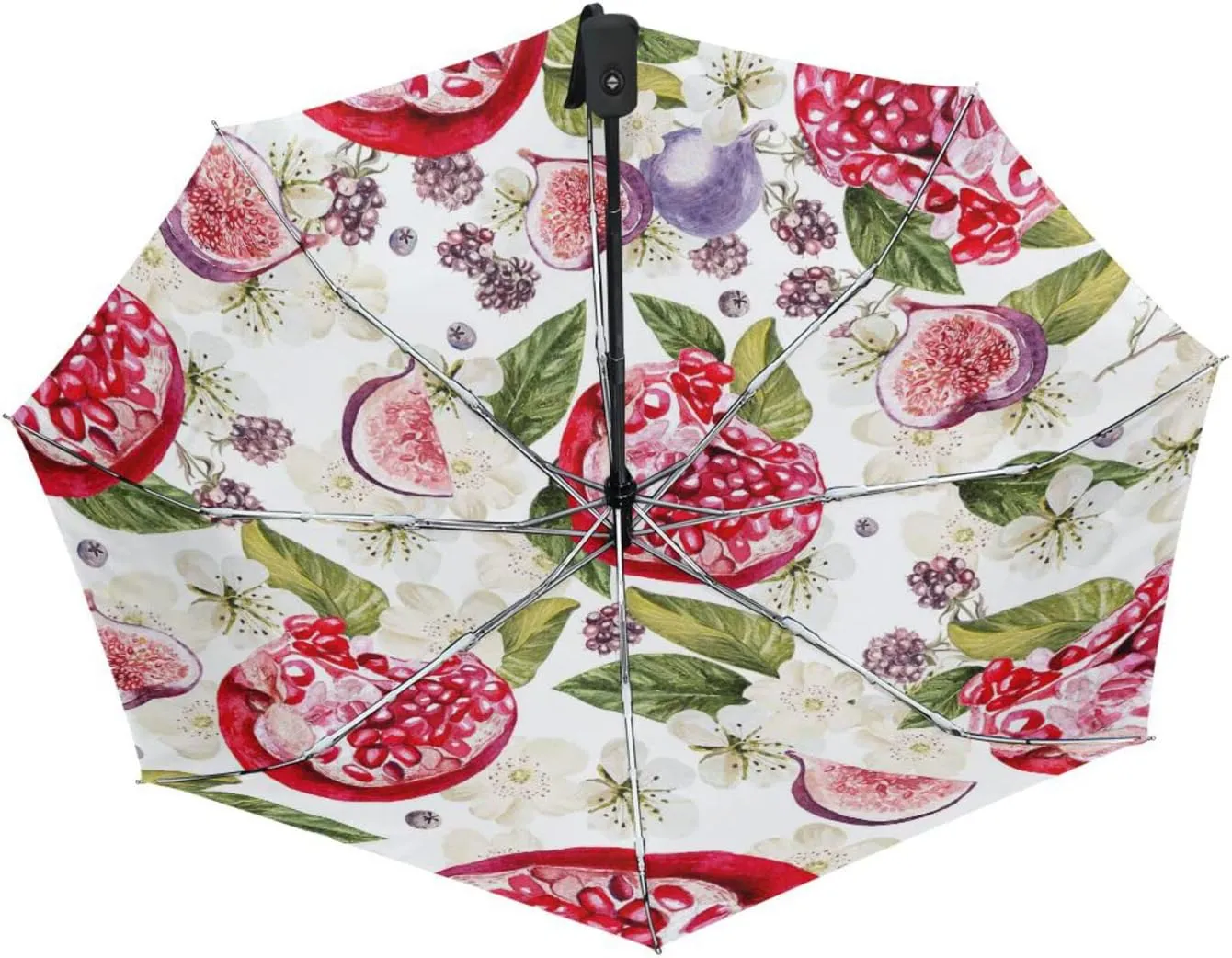 Poeticcity Automatic Folding UPF 50  Anti-UV Rain Umbrella, Auto Open/Close 3 Folds Sun Parasol Canopy Windproof Compact Travel Umbrella