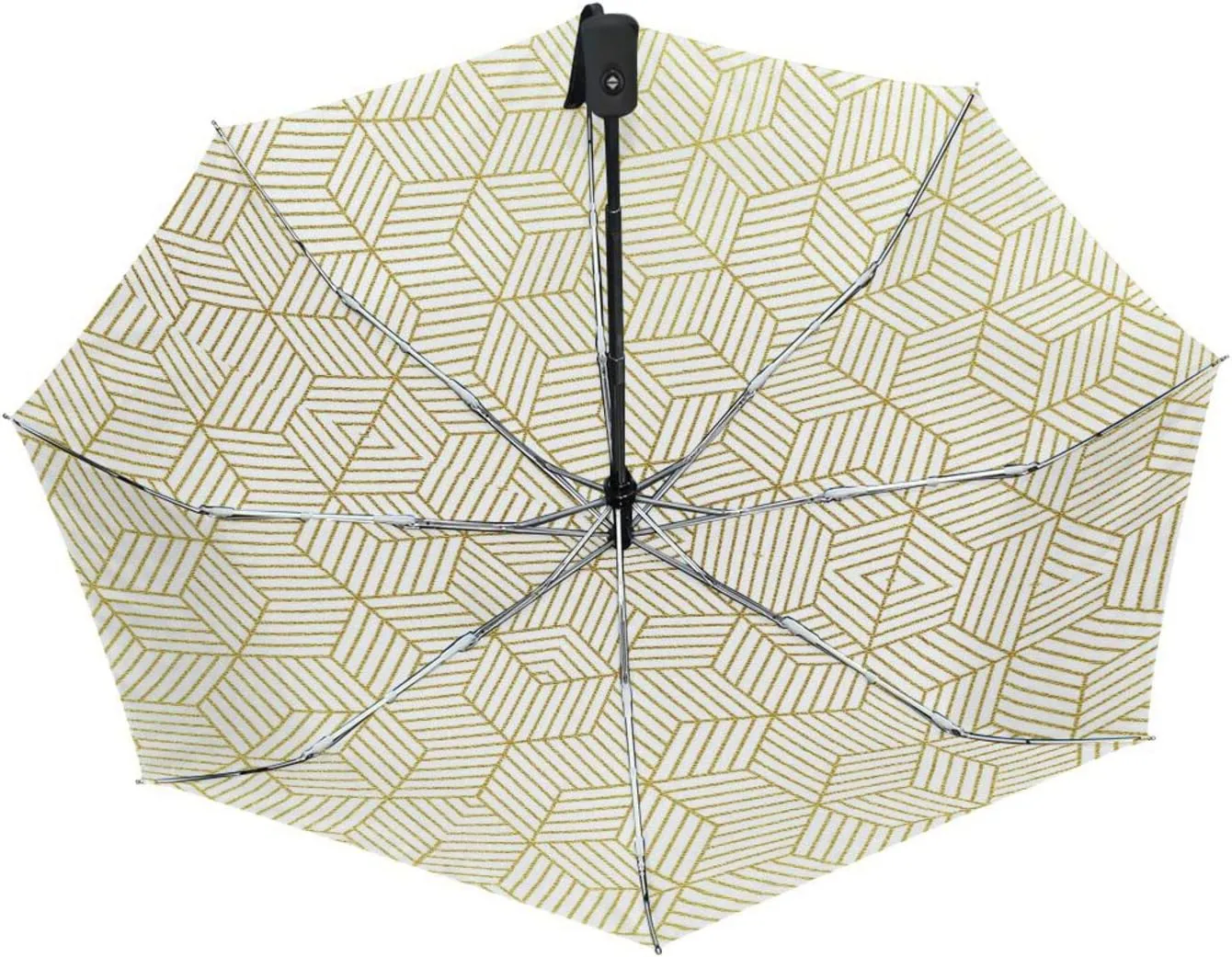 Poeticcity Automatic Folding UPF 50  Anti-UV Rain Umbrella, Auto Open/Close 3 Folds Sun Parasol Canopy Windproof Compact Travel Umbrella