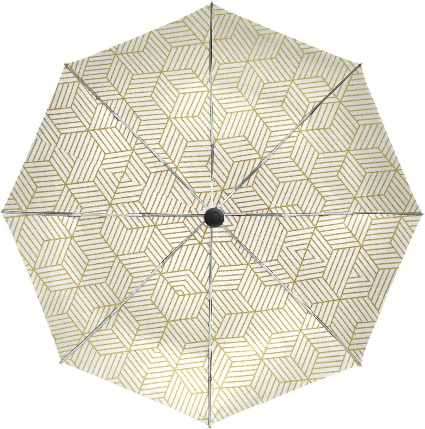 Poeticcity Automatic Folding UPF 50  Anti-UV Rain Umbrella, Auto Open/Close 3 Folds Sun Parasol Canopy Windproof Compact Travel Umbrella