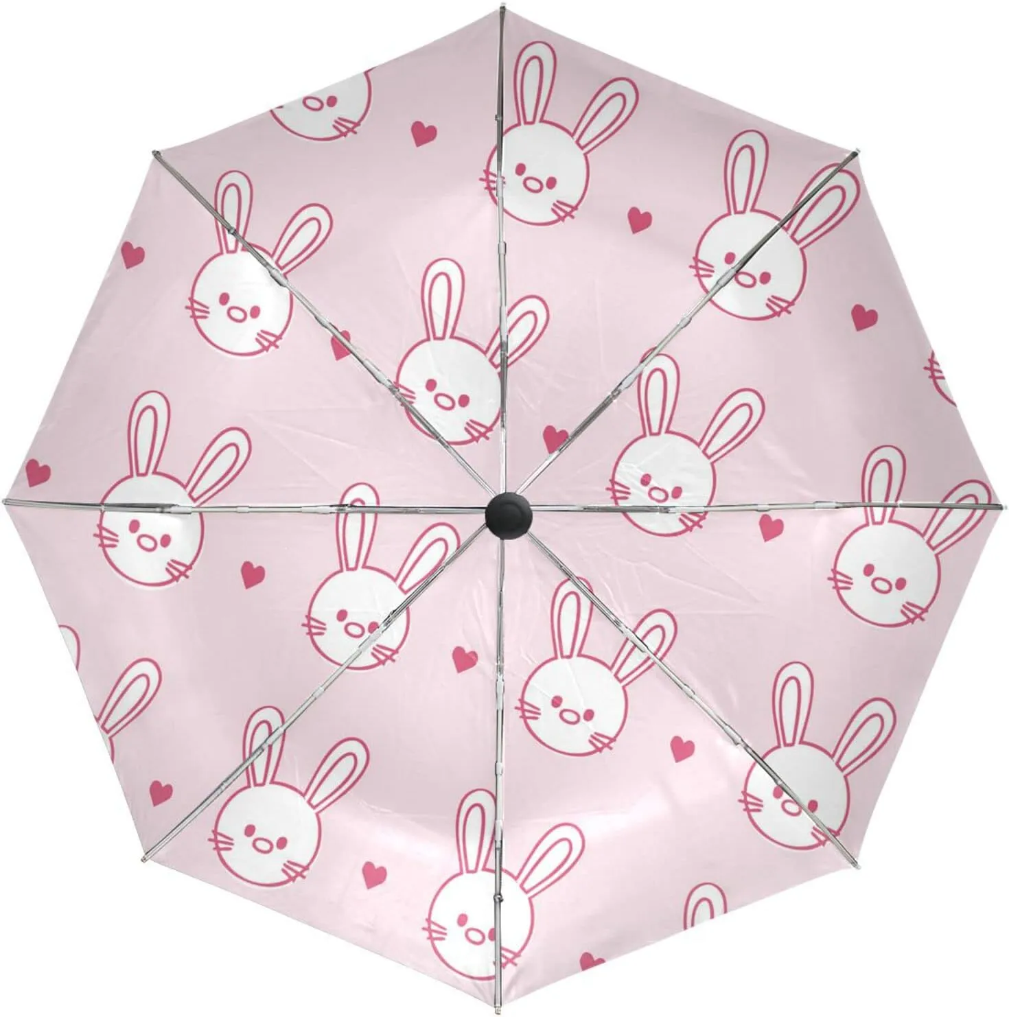 Poeticcity Automatic Folding UPF 50  Anti-UV Rain Umbrella, Auto Open/Close 3 Folds Sun Parasol Canopy Windproof Compact Travel Umbrella