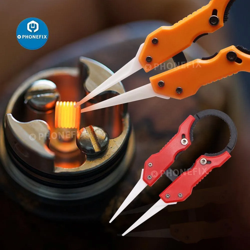 Pointed Tip Industrial Ceramic Tweezers Heat-Resistant Forceps Tool