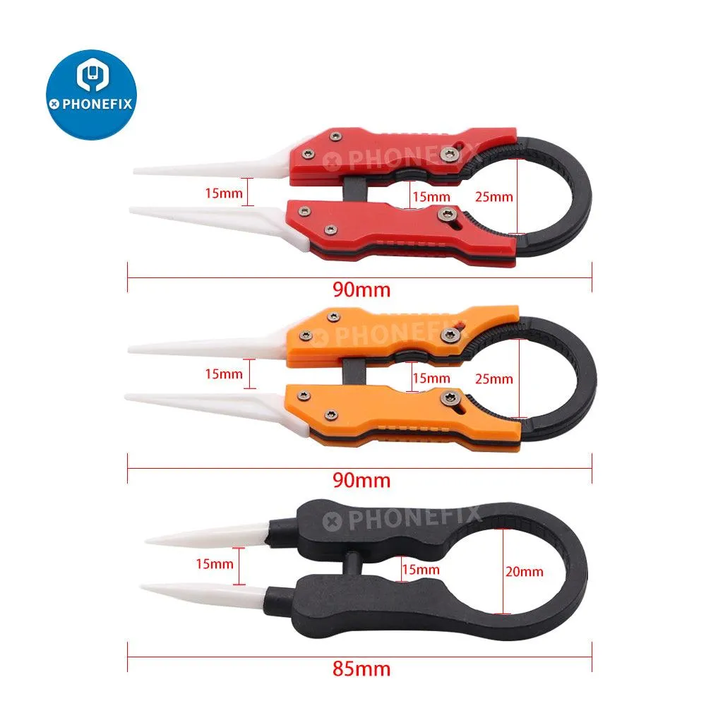 Pointed Tip Industrial Ceramic Tweezers Heat-Resistant Forceps Tool