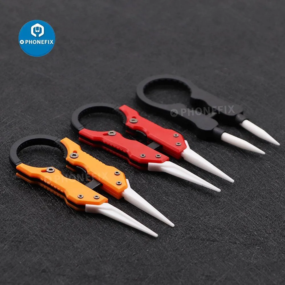 Pointed Tip Industrial Ceramic Tweezers Heat-Resistant Forceps Tool