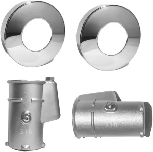Pool Ladder Handrail Anchor and Escutcheon Rail Kit 316 Stainless Steel Perm-Acast Inground Pool Handrail Anchors Escutcheon Wedge Assembly Set for Anchor Socket Channel 3”/4” Tube 1.9" OD PS-4019-BC