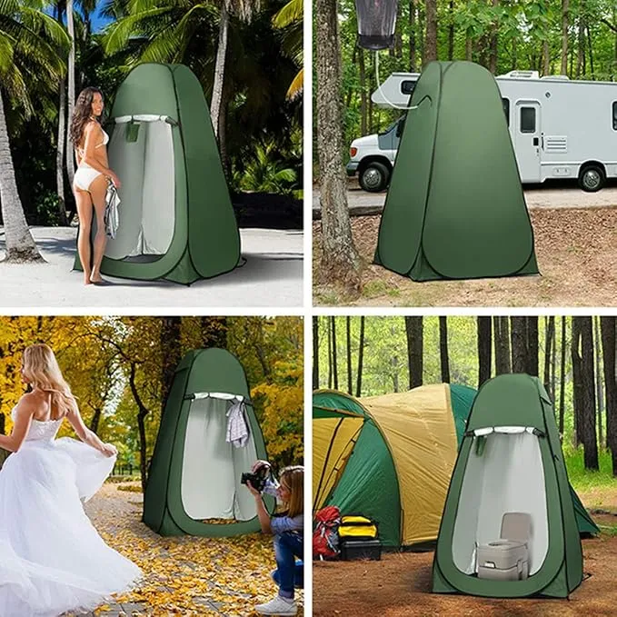 Pop Up Changing Room Privacy Tent – Instant Portable Outdoor Shower Tent, Camp Toilet, Rain Shelter for Camping & Beach with Carry Bag-Army Green