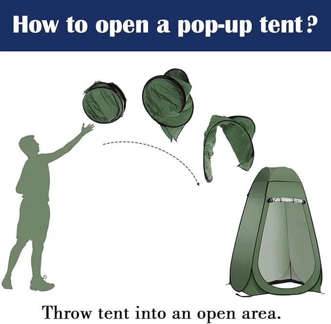 Pop Up Changing Room Privacy Tent – Instant Portable Outdoor Shower Tent, Camp Toilet, Rain Shelter for Camping & Beach with Carry Bag-Army Green