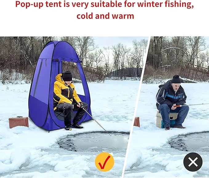 Pop Up Tent, Clear Outdoor Tents Sports Fishing, Rainproof and Windproof Beach Tent for Camping, Lightweight and Sturdy, Easy Set Up, UPF 50  Portable Folding tent 39" x 59"