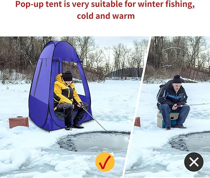 Pop Up Tent, Clear Outdoor Tents Sports Fishing, Rainproof and Windproof Beach Tent for Camping, Lightweight and Sturdy, Easy Set Up, UPF 50  Portable Folding tent 39" x 59"