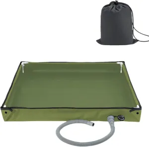 Portable Shower Pan, 41" x 41" x 5" Foldable Outdoor Camping Shower Stall Base with Drain, Ideal for RV Shower Tent Awning Enclosure