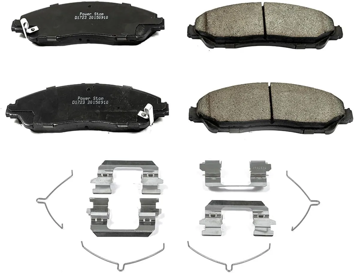 Power Stop 17-1723, Z17 Front Ceramic Brake Pads with Hardware For Acura MDX 2014-2020, Honda Pilot 2016-2020, Honda Ridgeline 2017-2020 [Model Specific]