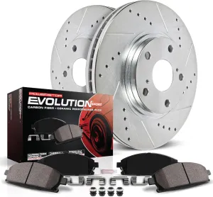 Power Stop K790 Rear Z23 Carbon Fiber Brake Pads with Drilled & Slotted Brake Rotors Kit For Ford Probe 1993-1997, Mazda 626 1993-1997, Mazda MX-6 1993-1997 [Model Specific]